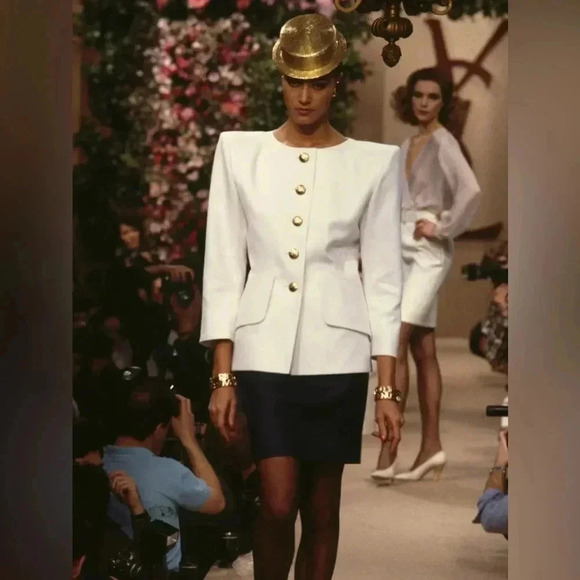 Gianfranco Ferre Vintage Raw Silk Gold Button Oversized Power Blazer Sz:38/US8 - Picture 11 of 15